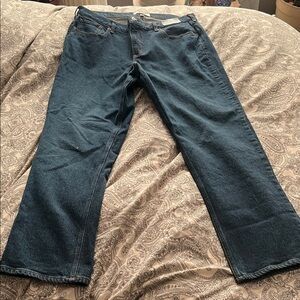 Abercrombie & Fitch curve love 90s straight mid rise 16L 33 dark wash Jeans